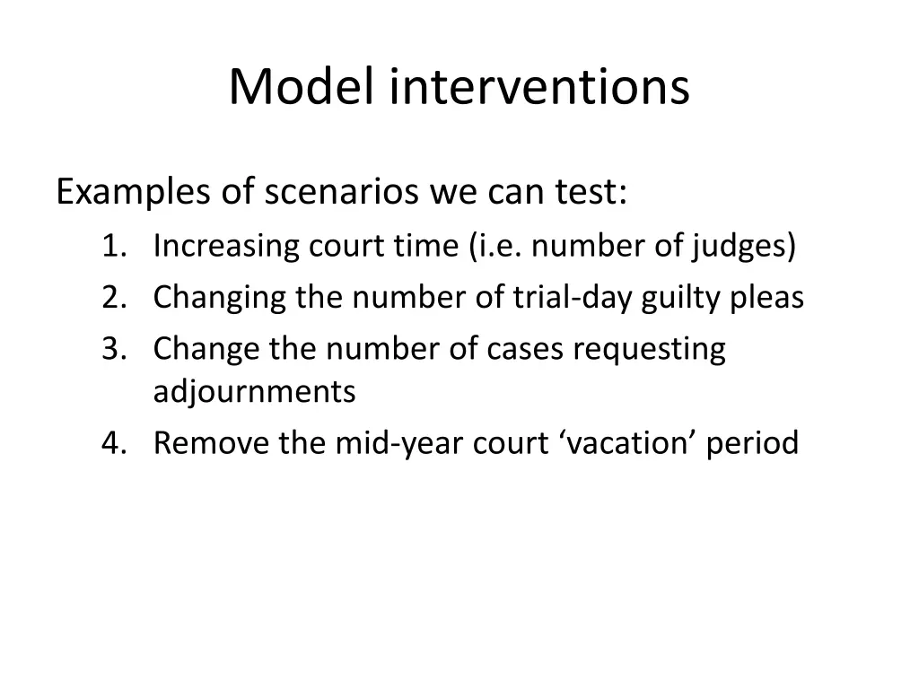 model interventions