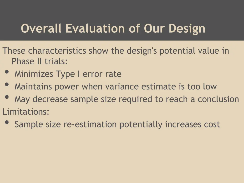 overall evaluation of our design