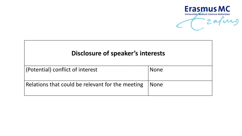 disclosure of speaker s interests