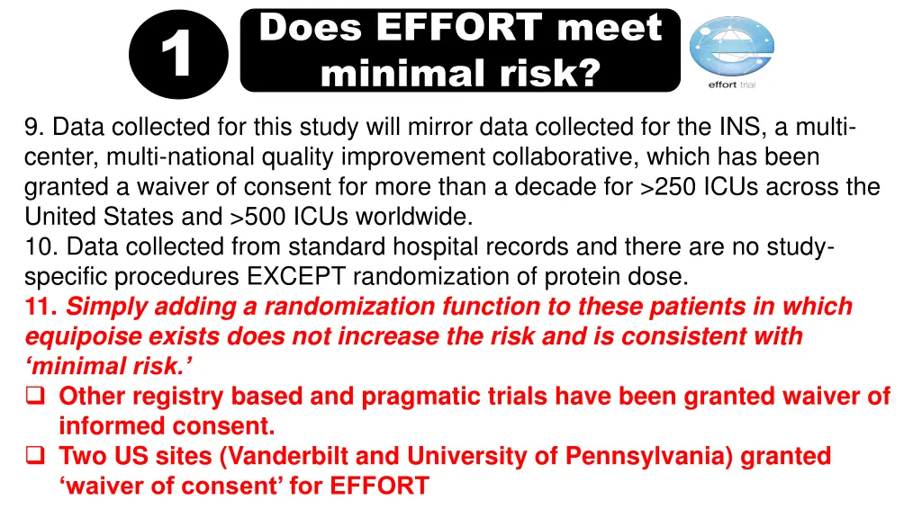 does effort meet minimal risk 2