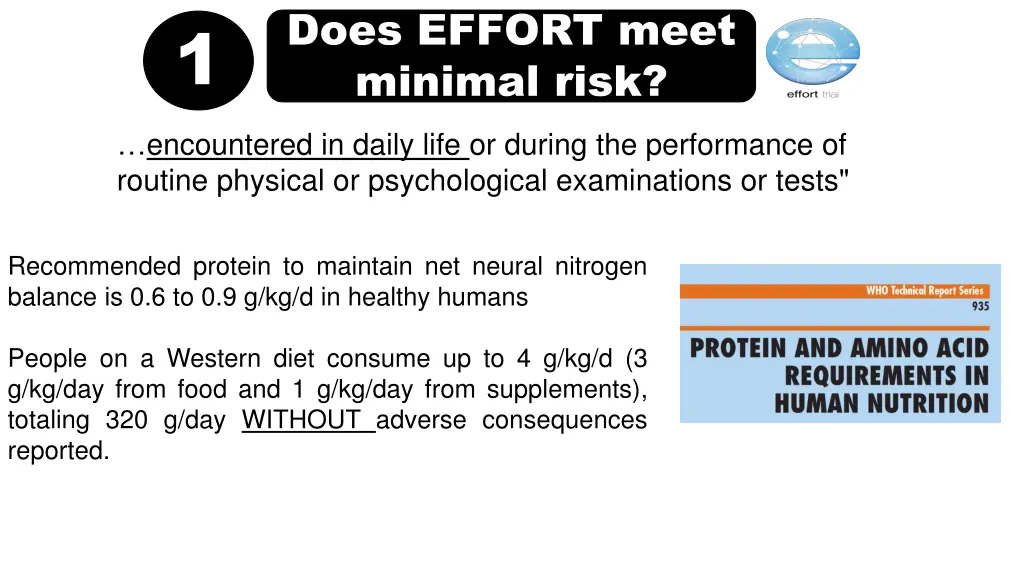 does effort meet minimal risk 3
