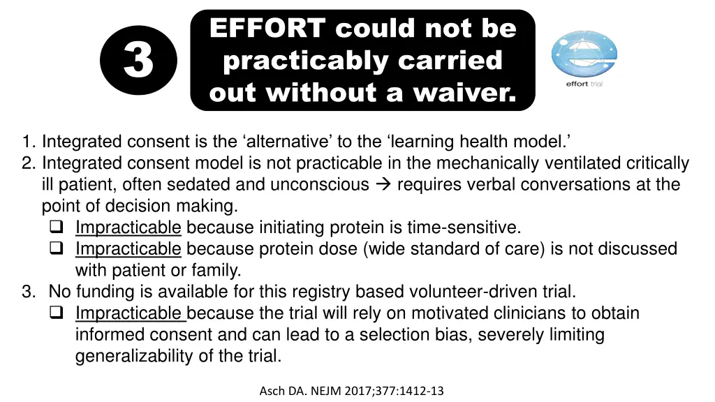 effort could not be practicably carried