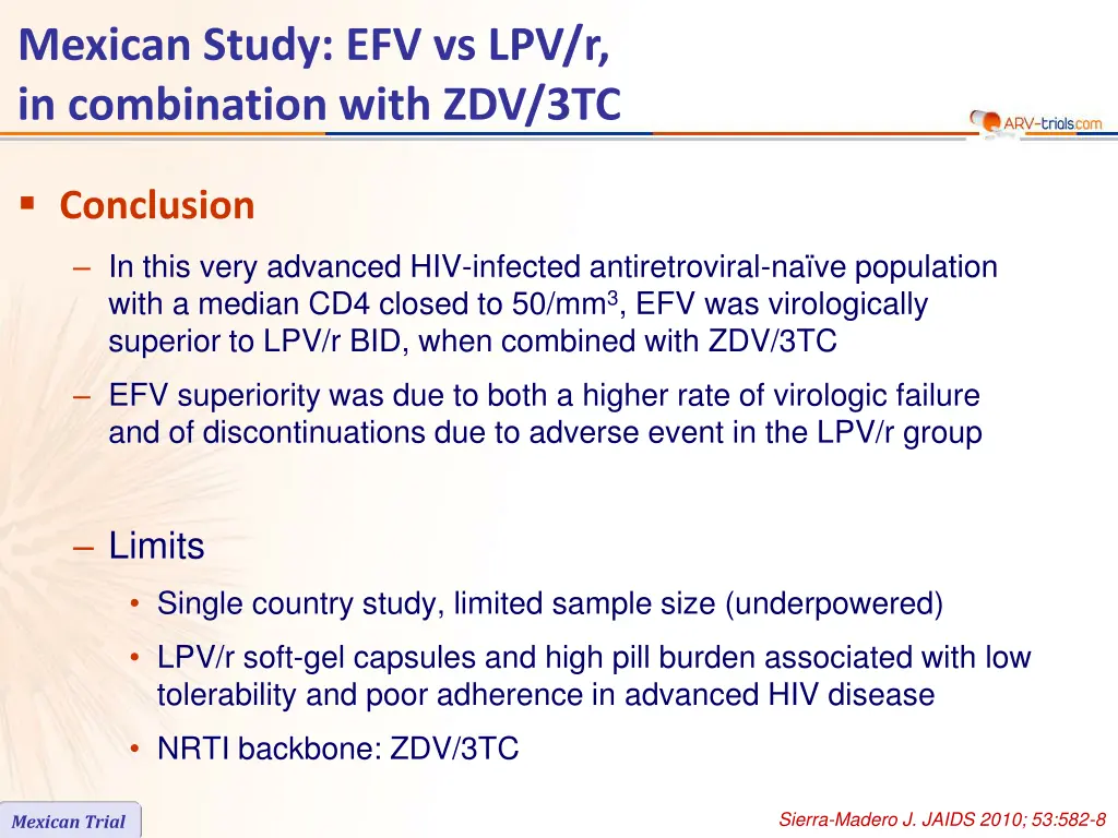mexican study efv vs lpv r in combination with 3