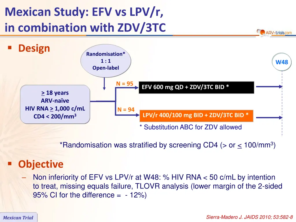 mexican study efv vs lpv r in combination with