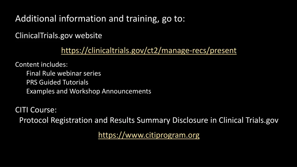 additional information and training go to