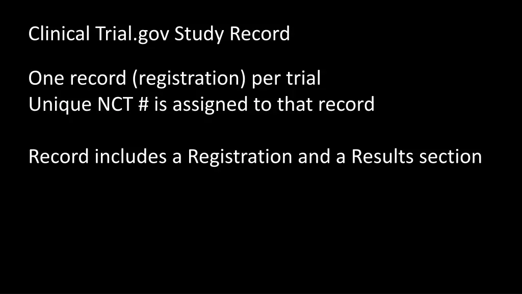 clinical trial gov study record