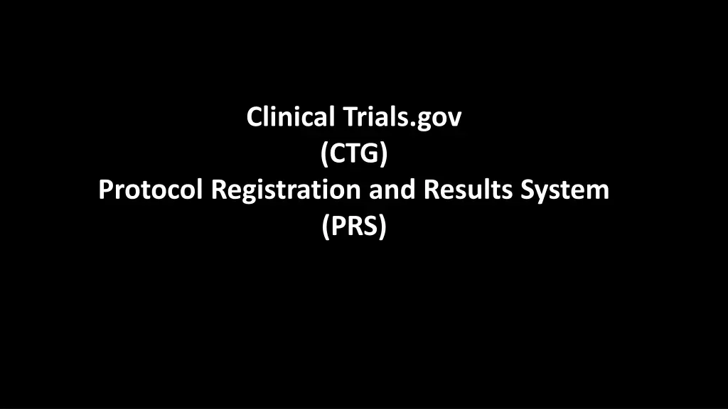 clinical trials gov ctg