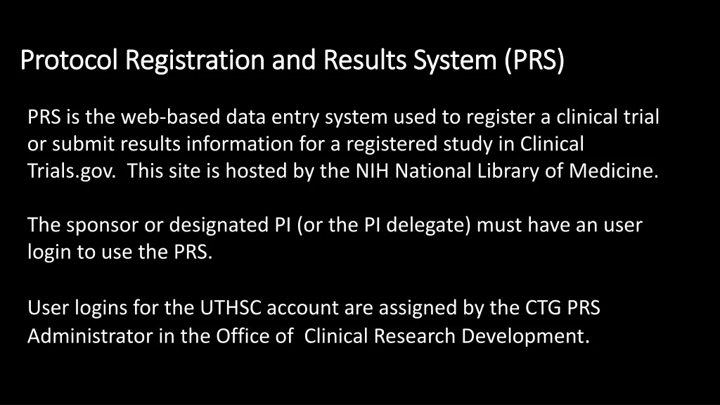 protocol registration and results system