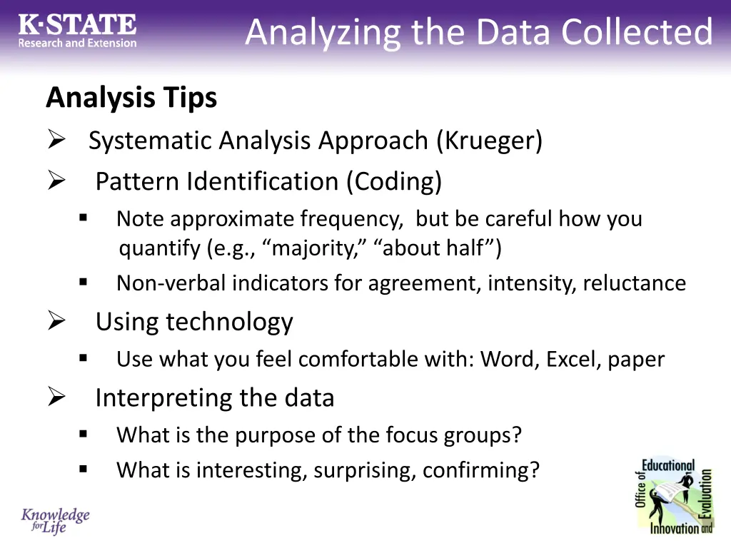 analyzing the data collected