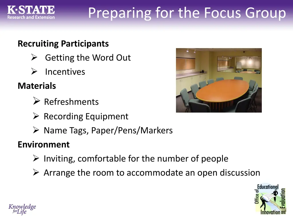 preparing for the focus group