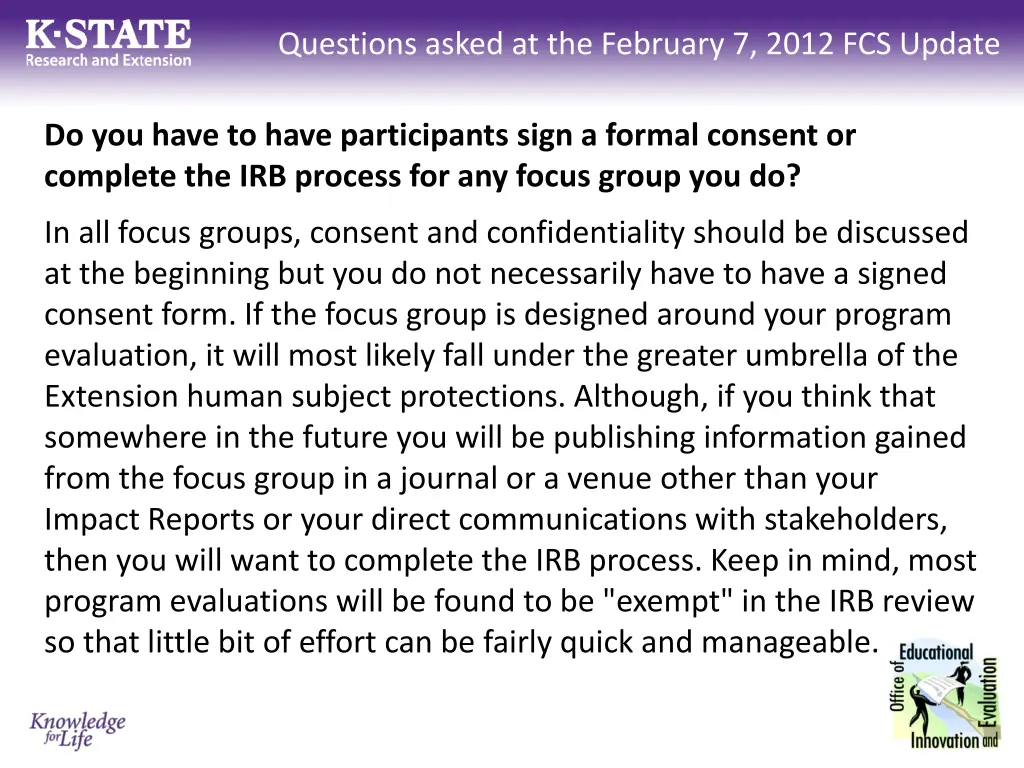 questions asked at the february 7 2012 fcs update 1