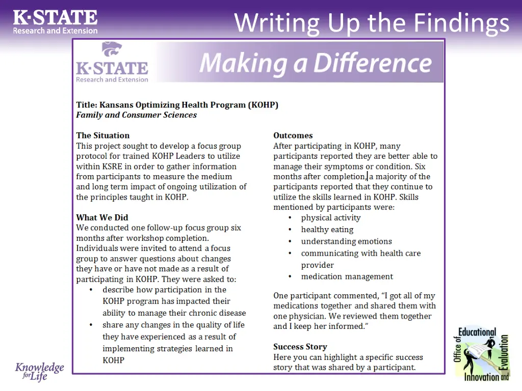 writing up the findings 1
