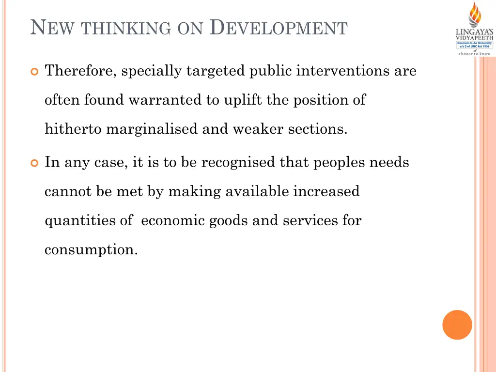 n ew thinking on d evelopment 1