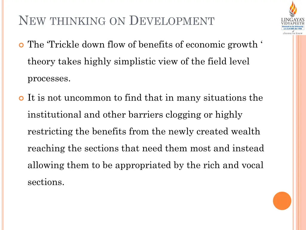n ew thinking on d evelopment