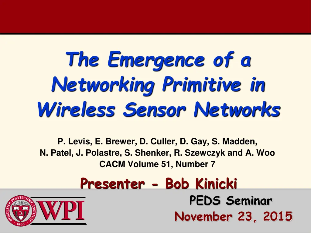 the emergence of a networking primitive