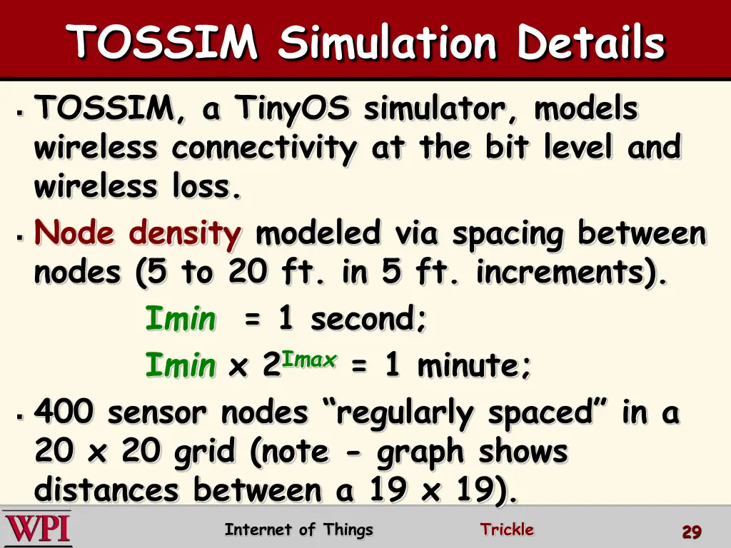 tossim simulation details