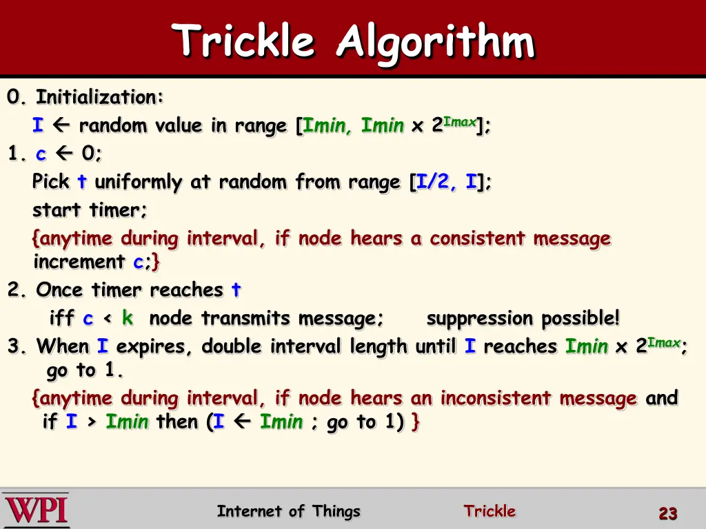 trickle algorithm