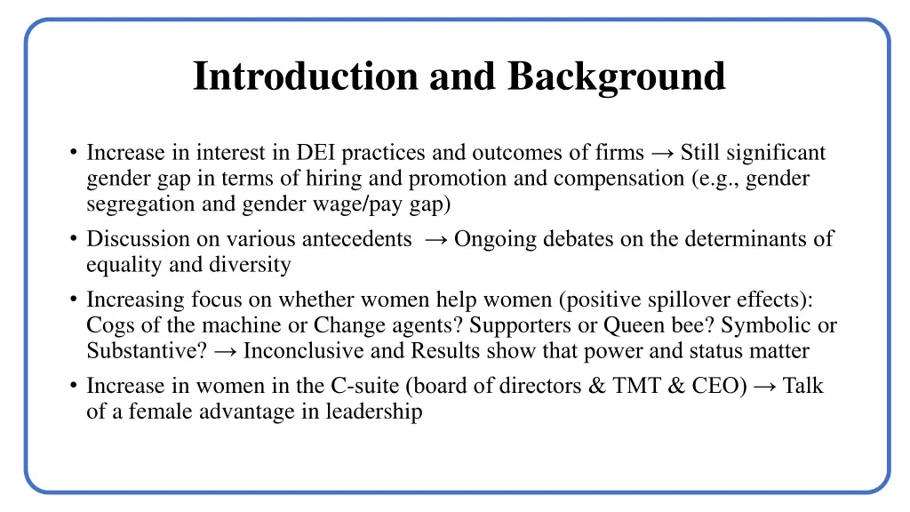 introduction and background