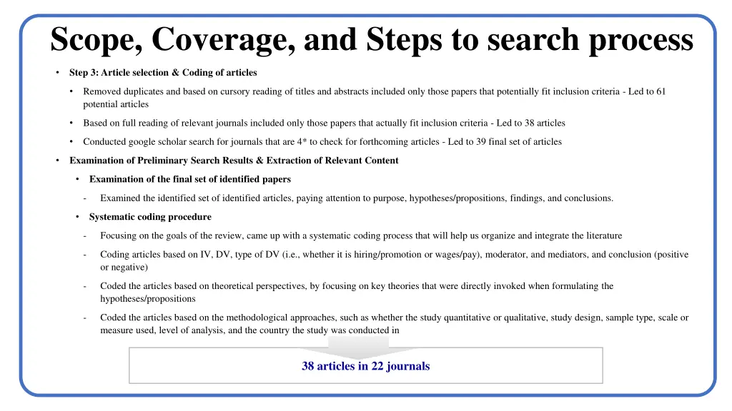 scope coverage and steps to search process 2