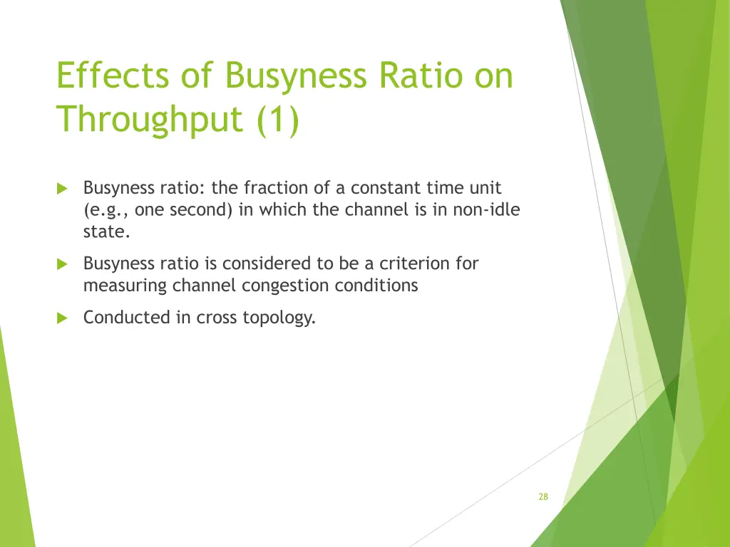 effects of busyness ratio on throughput 1