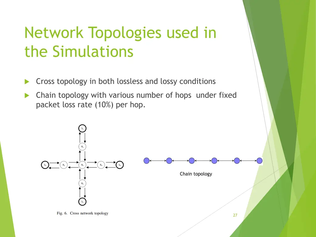 network topologies used in the simulations