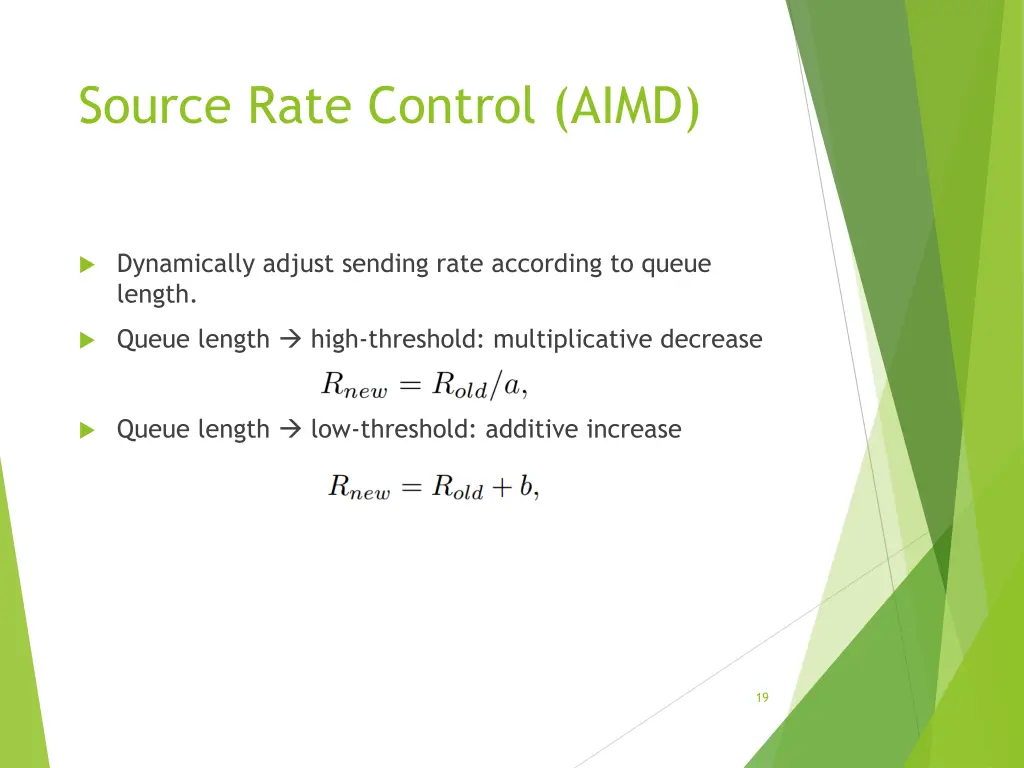 source rate control aimd