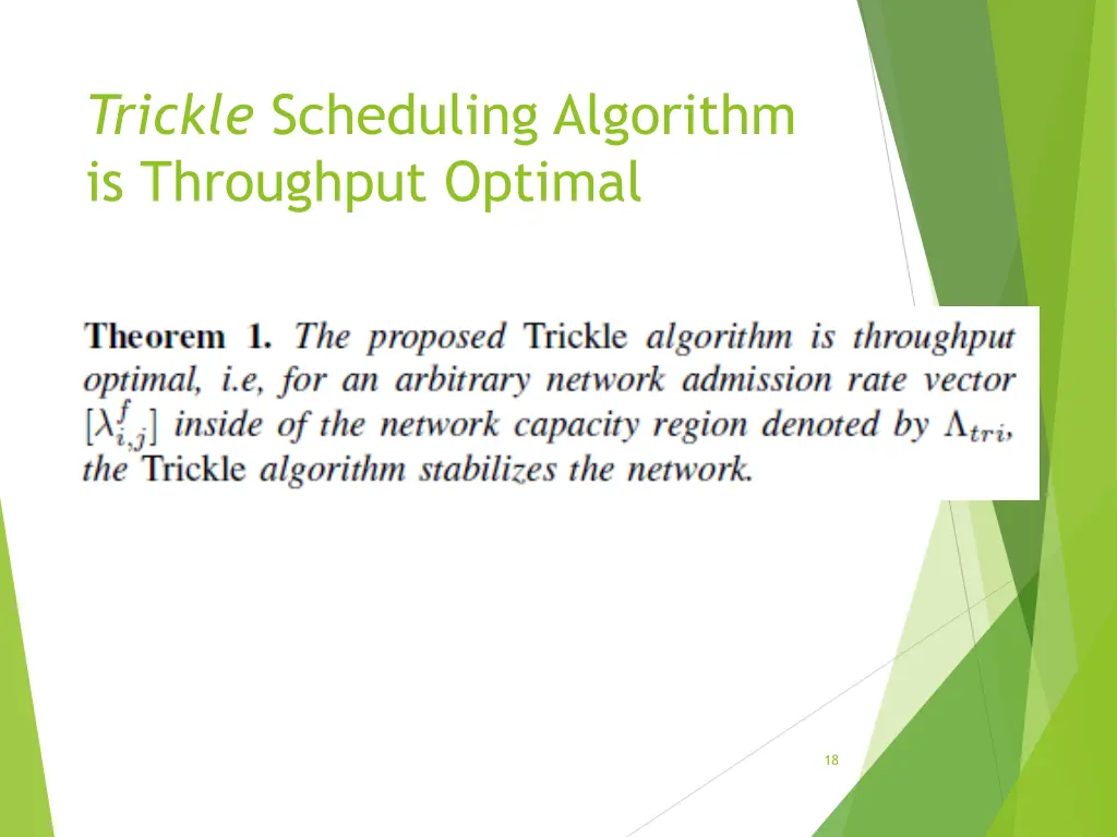 trickle scheduling algorithm is throughput optimal