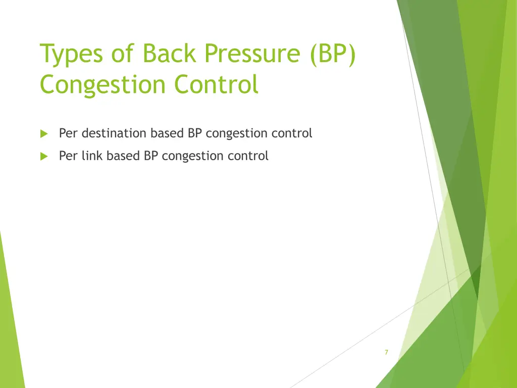 types of back pressure bp congestion control