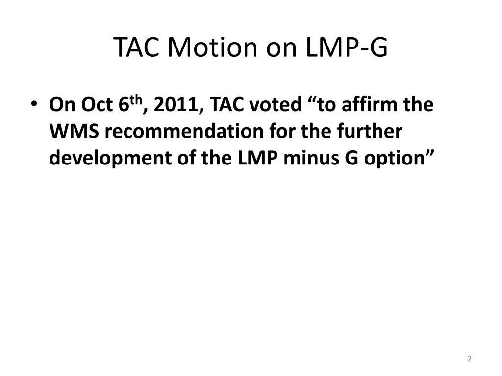 tac motion on lmp g