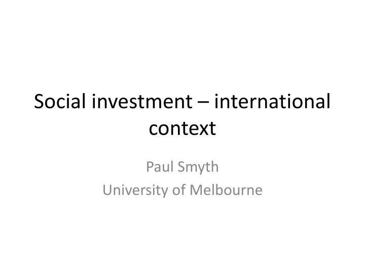 social investment international context