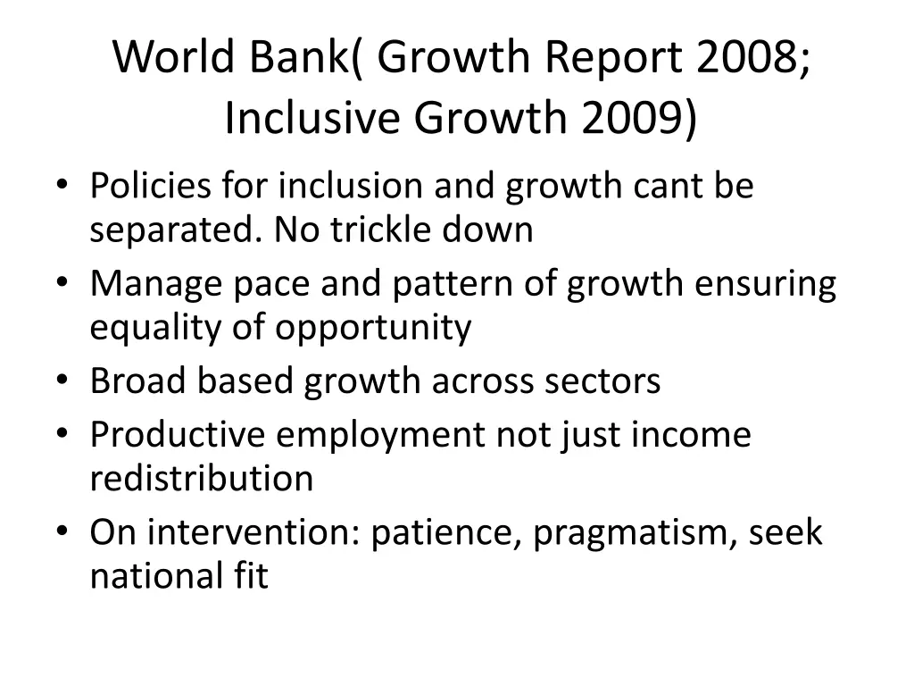 world bank growth report 2008 inclusive growth