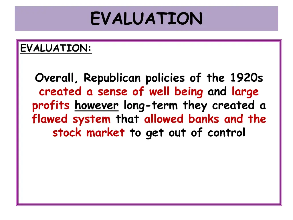evaluation