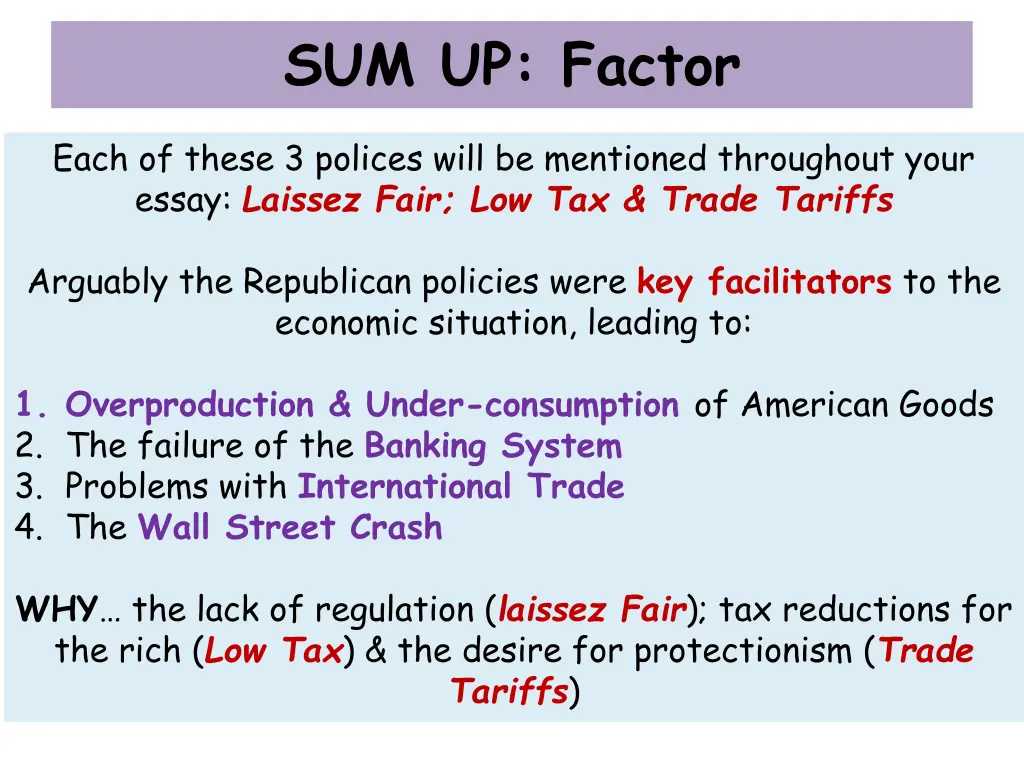 sum up factor
