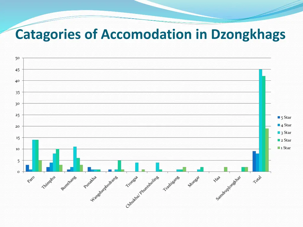 catagories of accomodation in dzongkhags