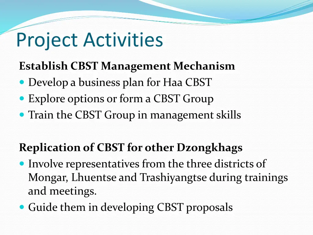 project activities 2