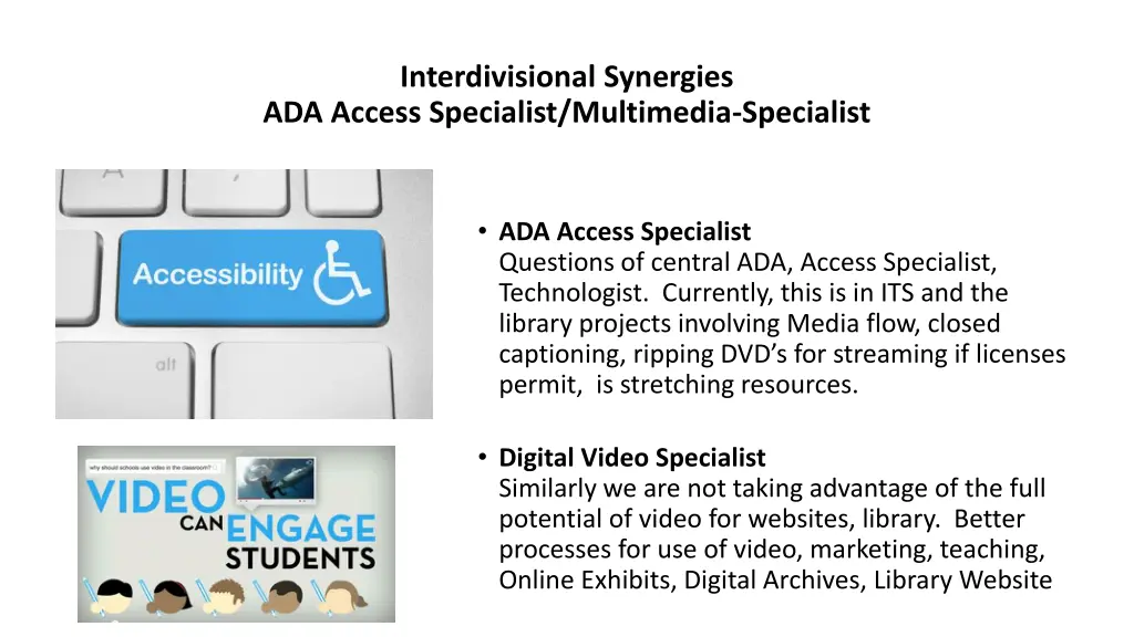 interdivisional synergies ada access specialist