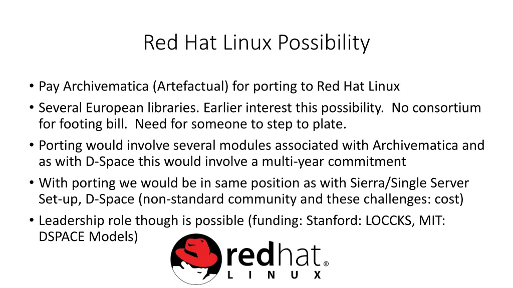 red hat linux possibility