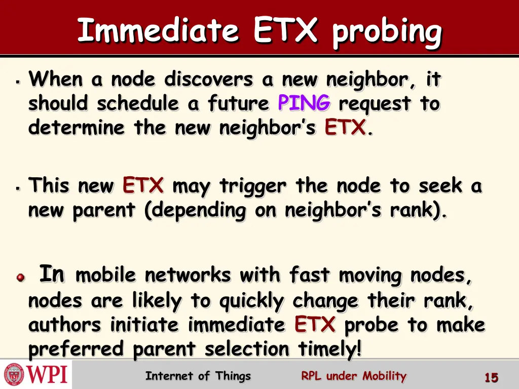 immediate etx probing