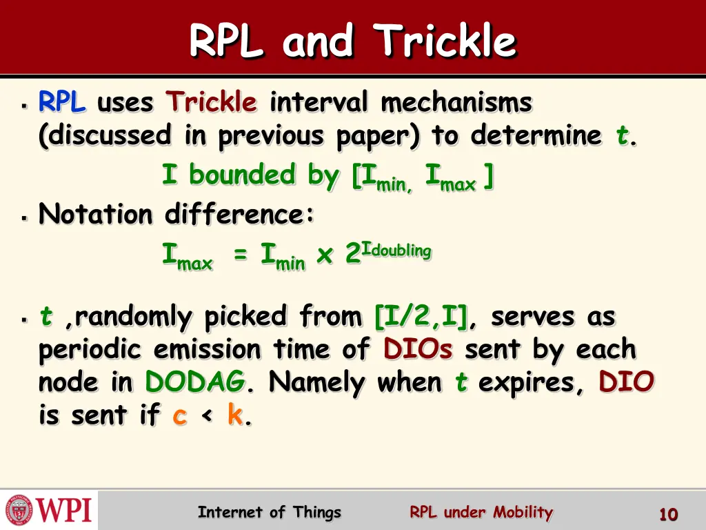 rpl and trickle