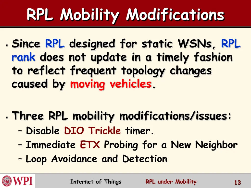 rpl mobility modifications
