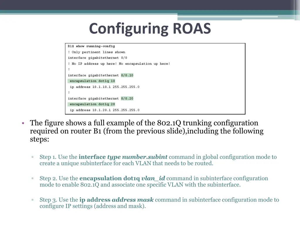 configuring roas 1