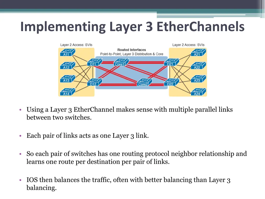 implementing layer 3 etherchannels