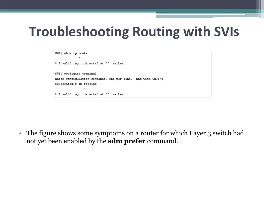 troubleshooting routing with svis 1