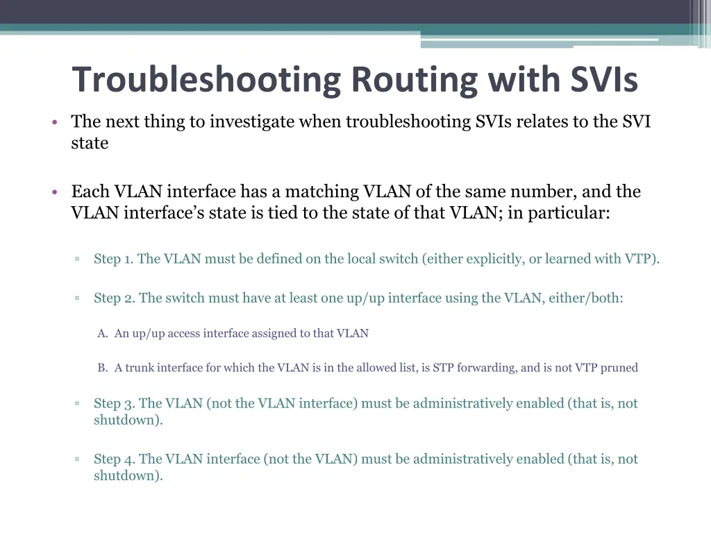 troubleshooting routing with svis 2
