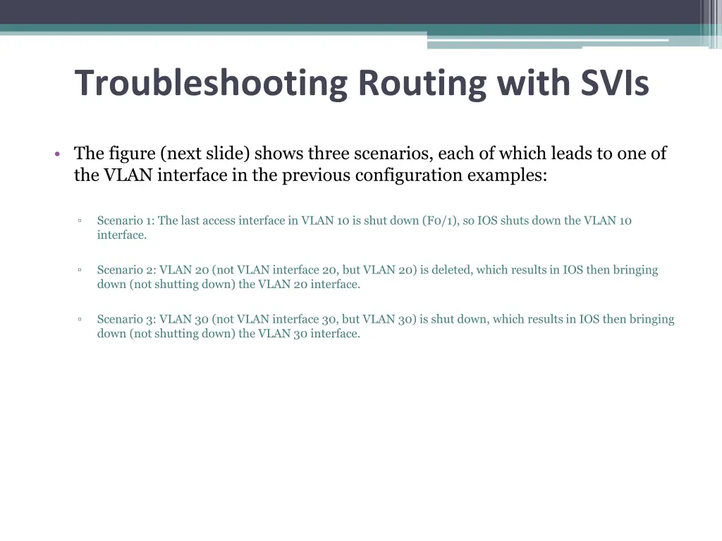 troubleshooting routing with svis 3