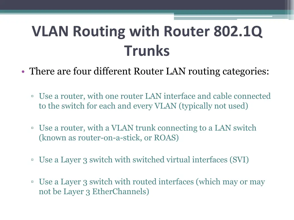vlan routing with router 802 1q trunks