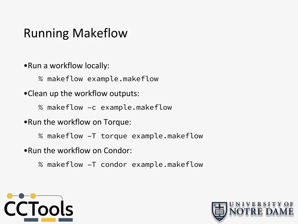 running makeflow
