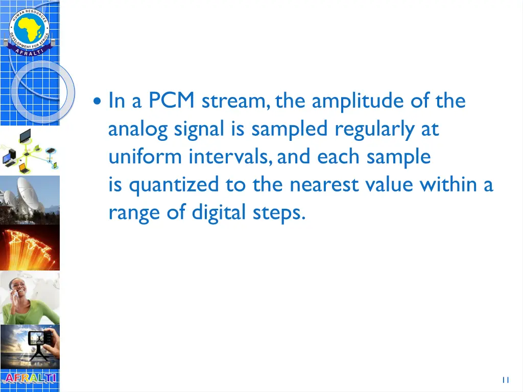 in a pcm stream the amplitude of the analog