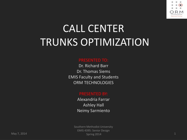 call center trunks optimization