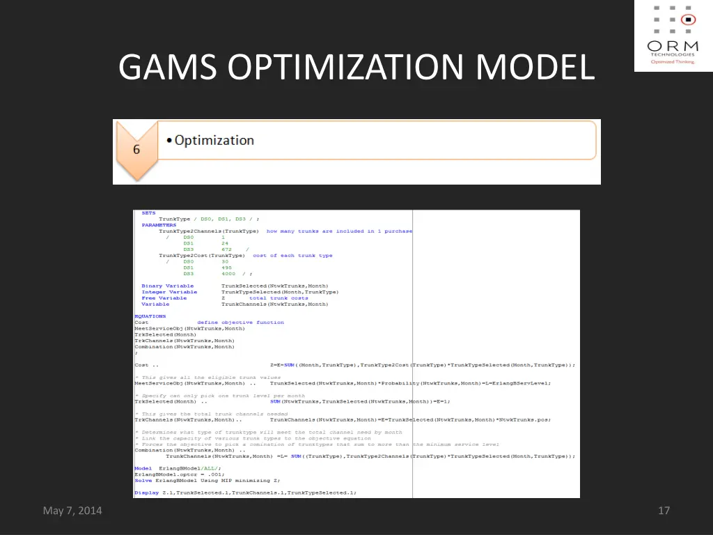 gams optimization model 5